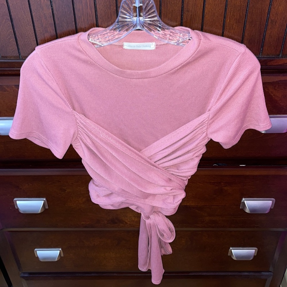 Elegant Blush Pink Wrapped Blouse